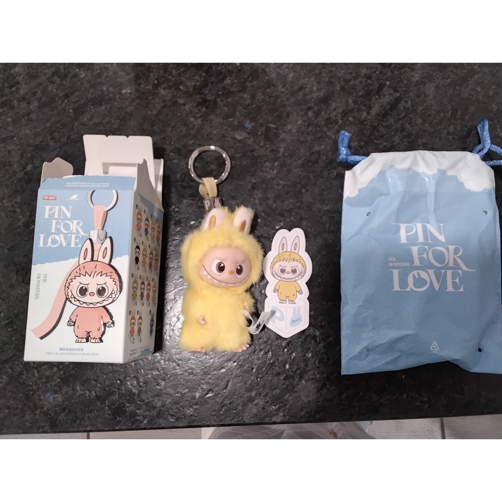 The Pin for Love Plush Yellow Bunny Character Keychain with Box and Pouch